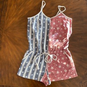 Almost famous Americana print romper